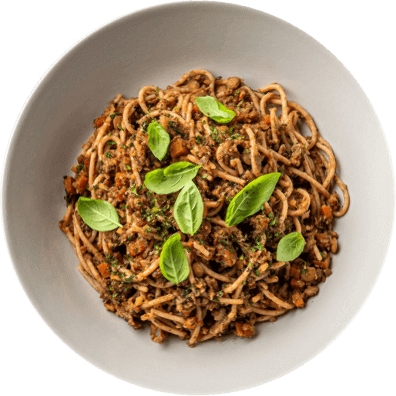 Wegetariańskie spaghetti<br>bolognese